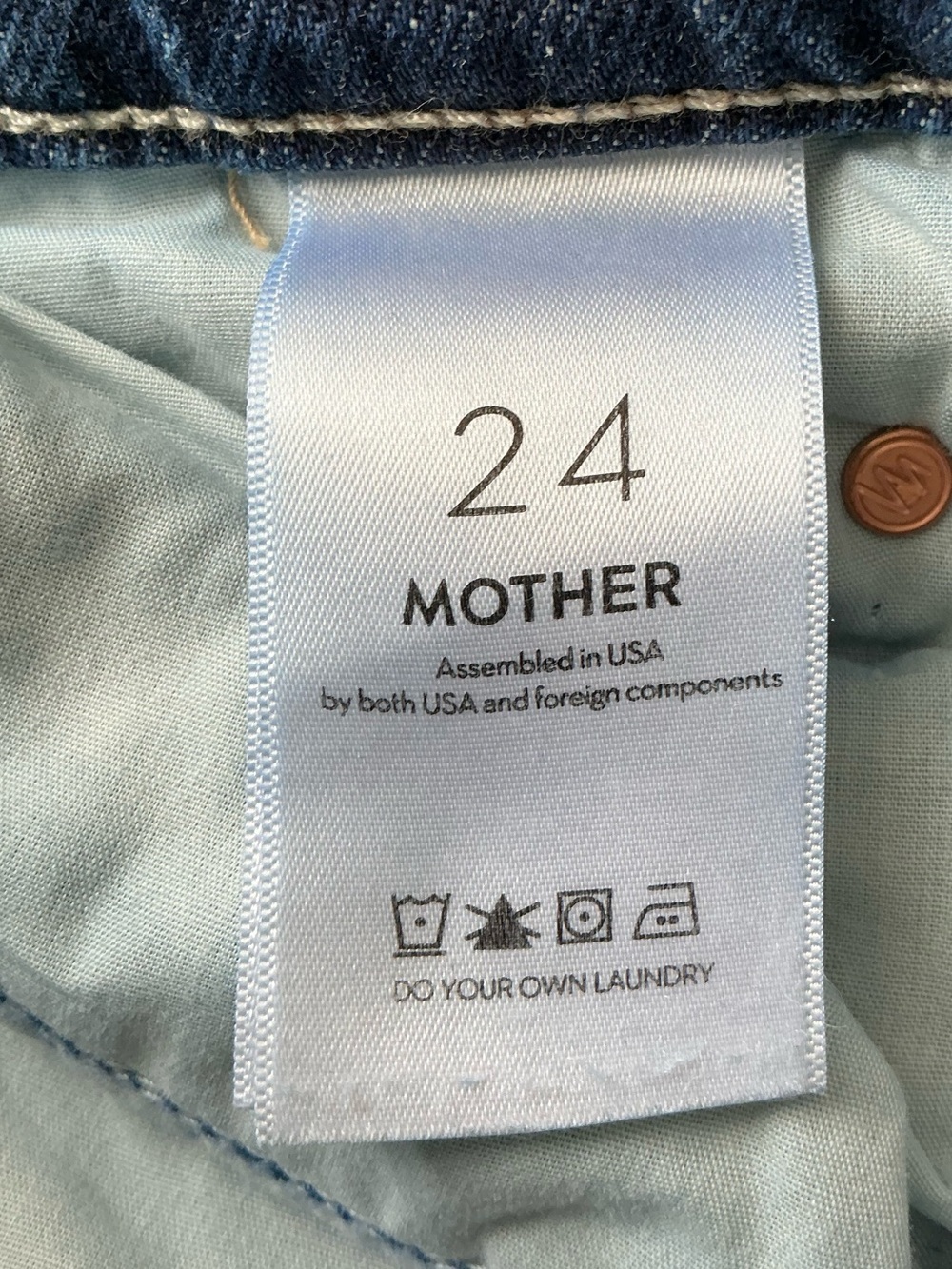 MOTHER SUPERIOR Jeans Lil’ Mother Lil’ Spitfire Nerdy Blue Size 24 - Picture 11 of 16